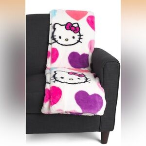 Hello Kitty Valentines Day Faux Rabbit Fur Throw
